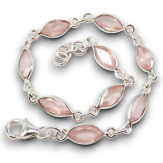 Гривна Розов Кварц със сребро маркиза Гривна Розов Кварц със сребро маркиза