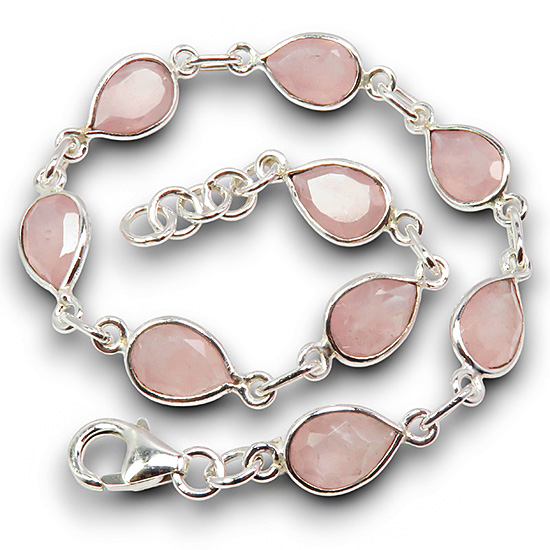 Гривна Розов Кварц със сребро Гривна Розов Кварц със сребро