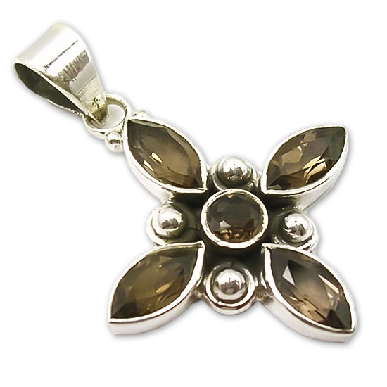 Медальон Опушен Кварц със Сребро маркиза Медальон Опушен Кварц със Сребро маркиза