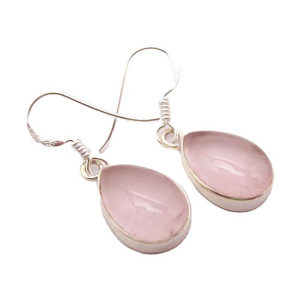 Обеци Розов Кварц със сребро