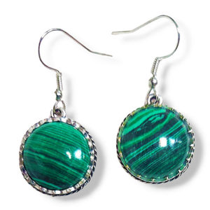 Обеци от Малахит кръгли