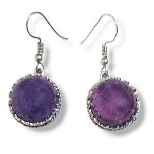 Обеци от аметист кръгли