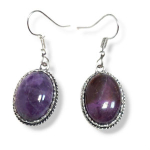 Обеци от аметист овални