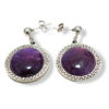 Обеци от аметист с обков от благородна стомана